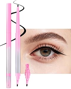 Gel Black Eyeliner Pencil for Older Women Waterproof Smudge Proof Eyeliner with Sharpener Brush Retractable Matte Cream Gel