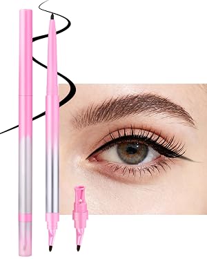 Gel Black Eyeliner Pencil for Older Women Waterproof Smudge Proof Eyeliner with Sharpener Brush Retractable Matte Cream Gel