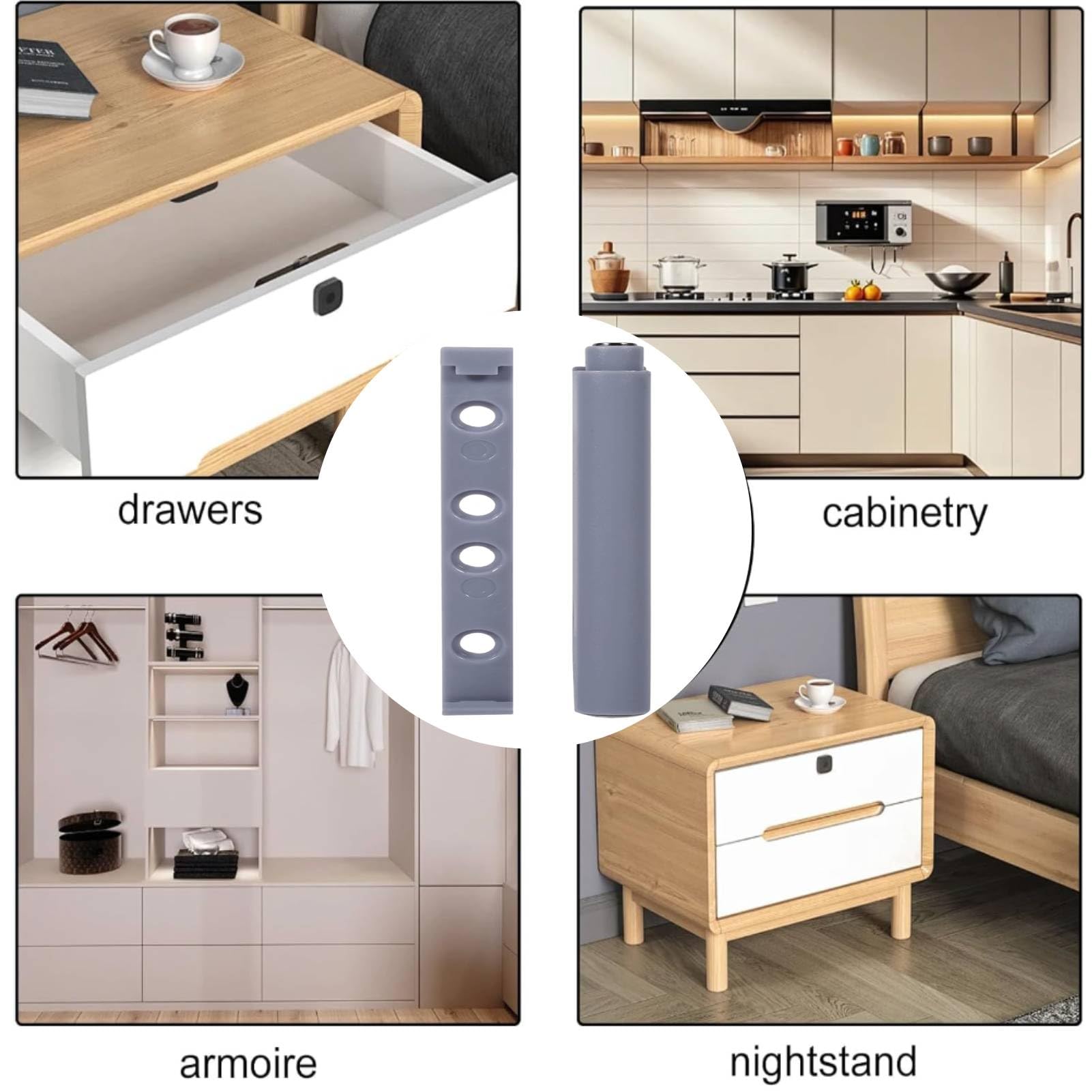 Push to Open System Damper Buffer for Drawer 10PCS/Pack Abs Cabinet Door Push Release Latch Soft Quiet Close Damper Buffer Push - Image 3
