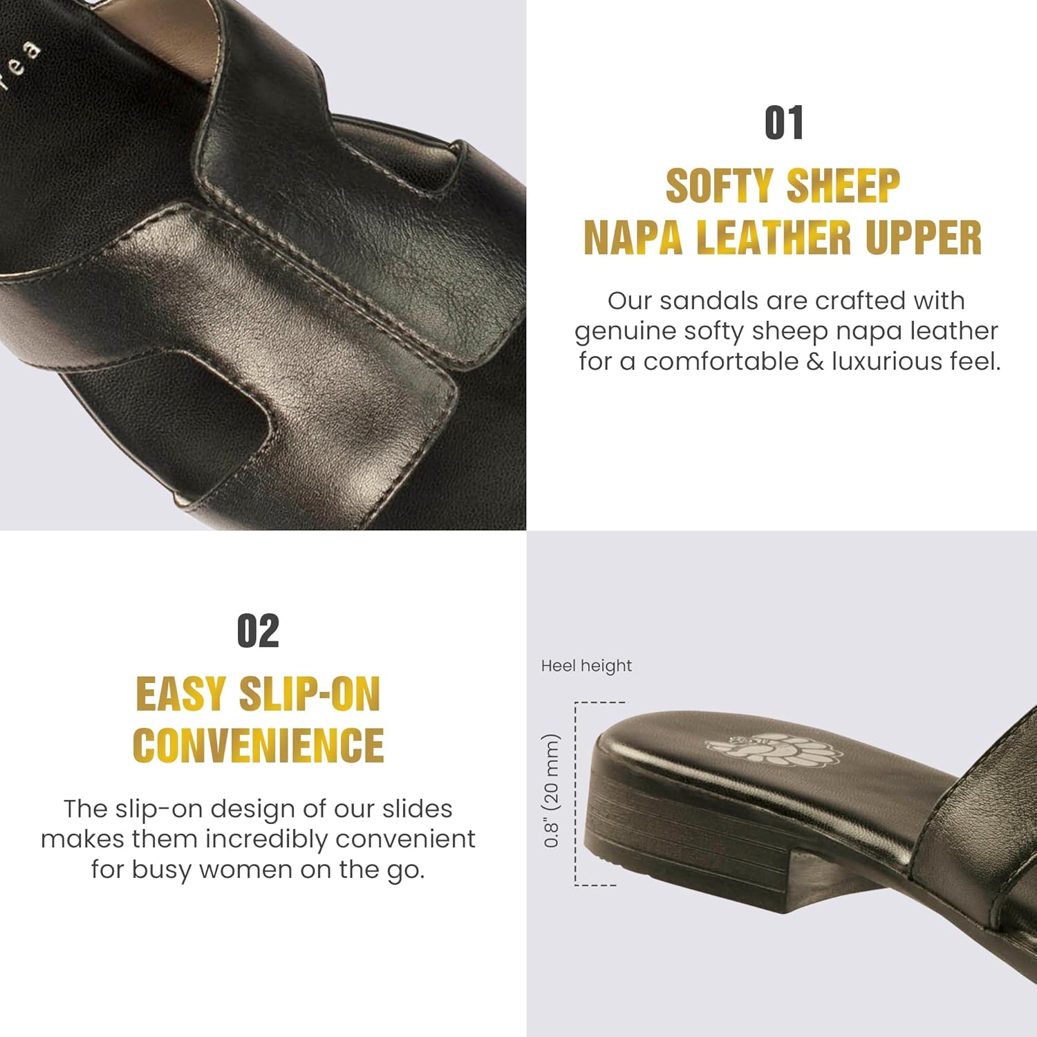 JATAREA Women Slip-On Flat Sandals | Softy Leather, Open-Toe Summer Outdoor Sandals - Chonchola - Image 4