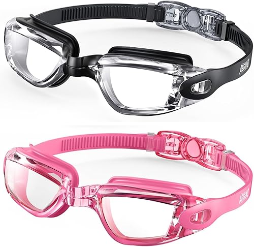 Miniatura 24 de Aegend - Gafas de natación, paquete de 2 gafas de natación sin filtraciones, para adultos, hombres, mujeres y jóvenes