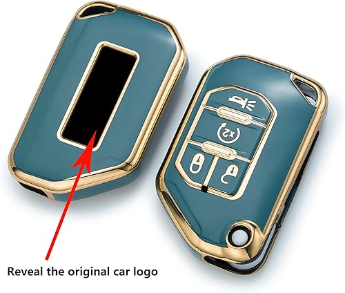 Miniatura 9 de Funda para llavero Jeep con llavero, funda de protección de TPU suave para Wrangler JL Gladiator JLU JT Sahara Rubicon, Negro -