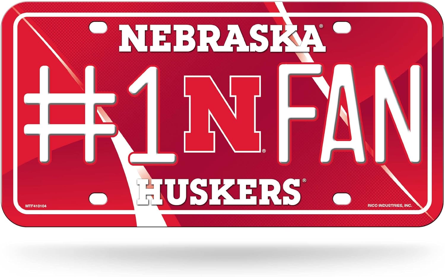 Rico Industries NCAA Nebraska Cornhuskers #1 Fan Metal Auto Tag 8.5" x 11" - Great For Truck/Car/SUV