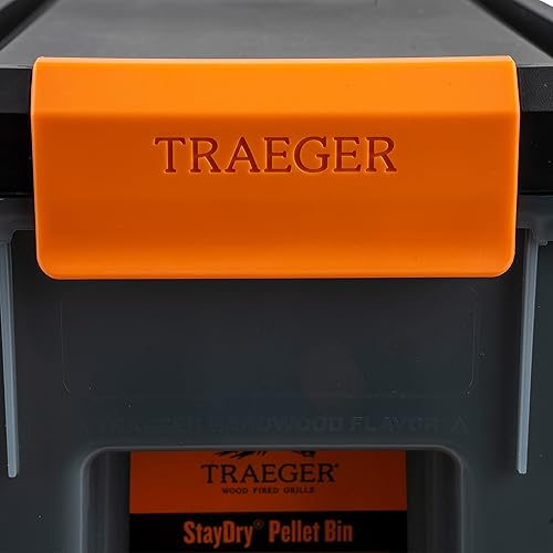 Miniatura 8 de Traeger Grills BAC637 Stay Dry Pellet Storage Bin with Locking Lid, 22lb Capacity Wood Pellet Container with Flavor Stickers, Stackable Design