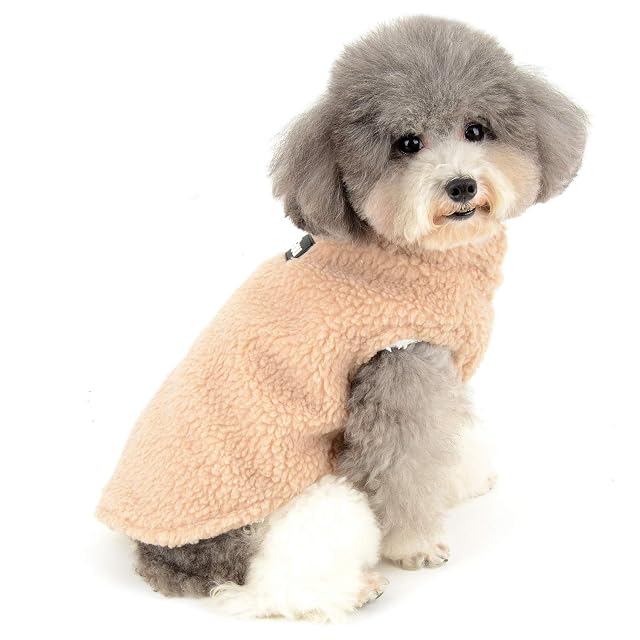 Zunea Chaqueta de invierno de forro polar para perros pequeños, ropa para cachorros, chaleco suave y cálido