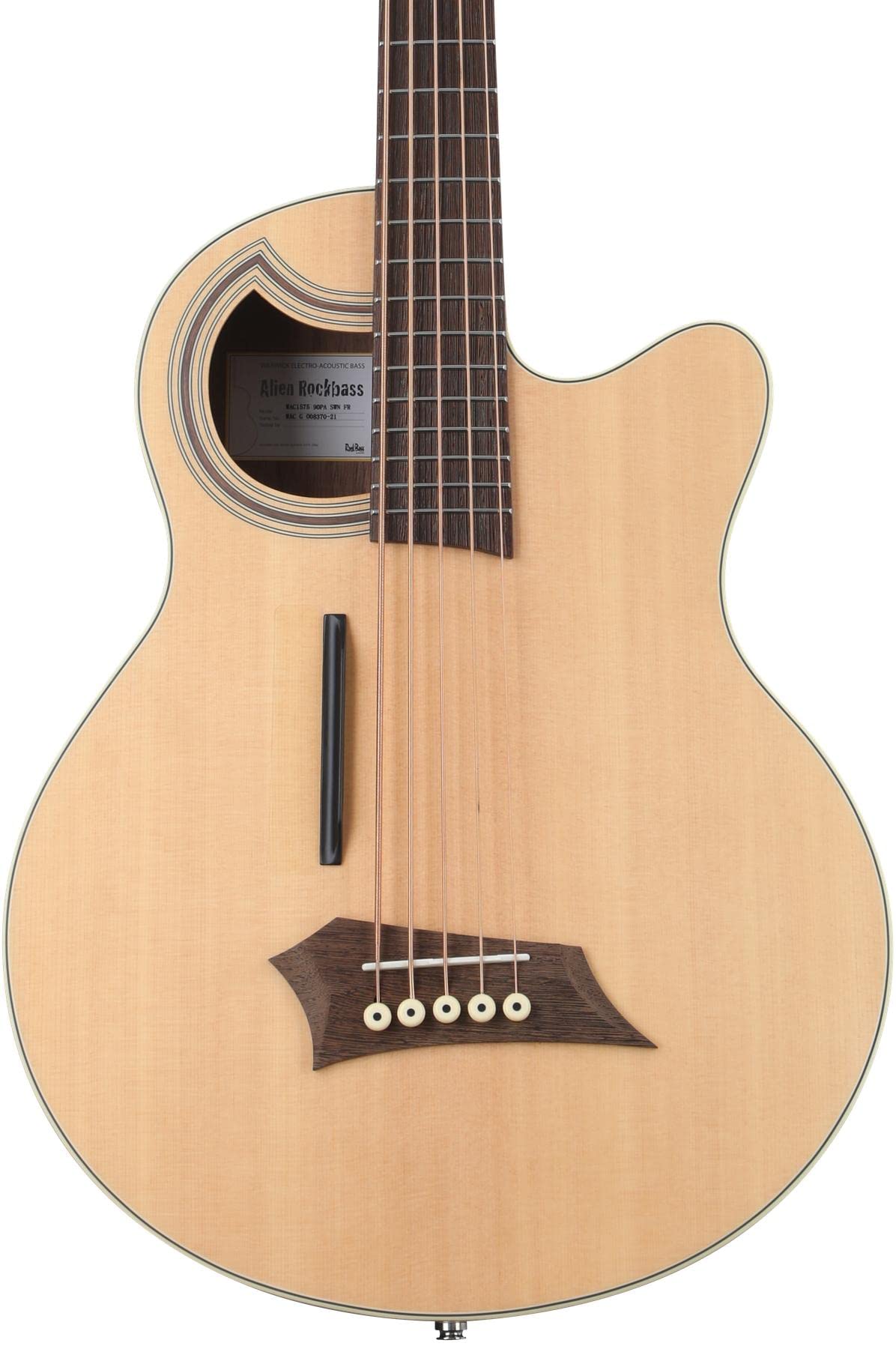 Warwick RockBass Alien Deluxe 5-string Acoustic-electric Bass - Natural Transparent Satin