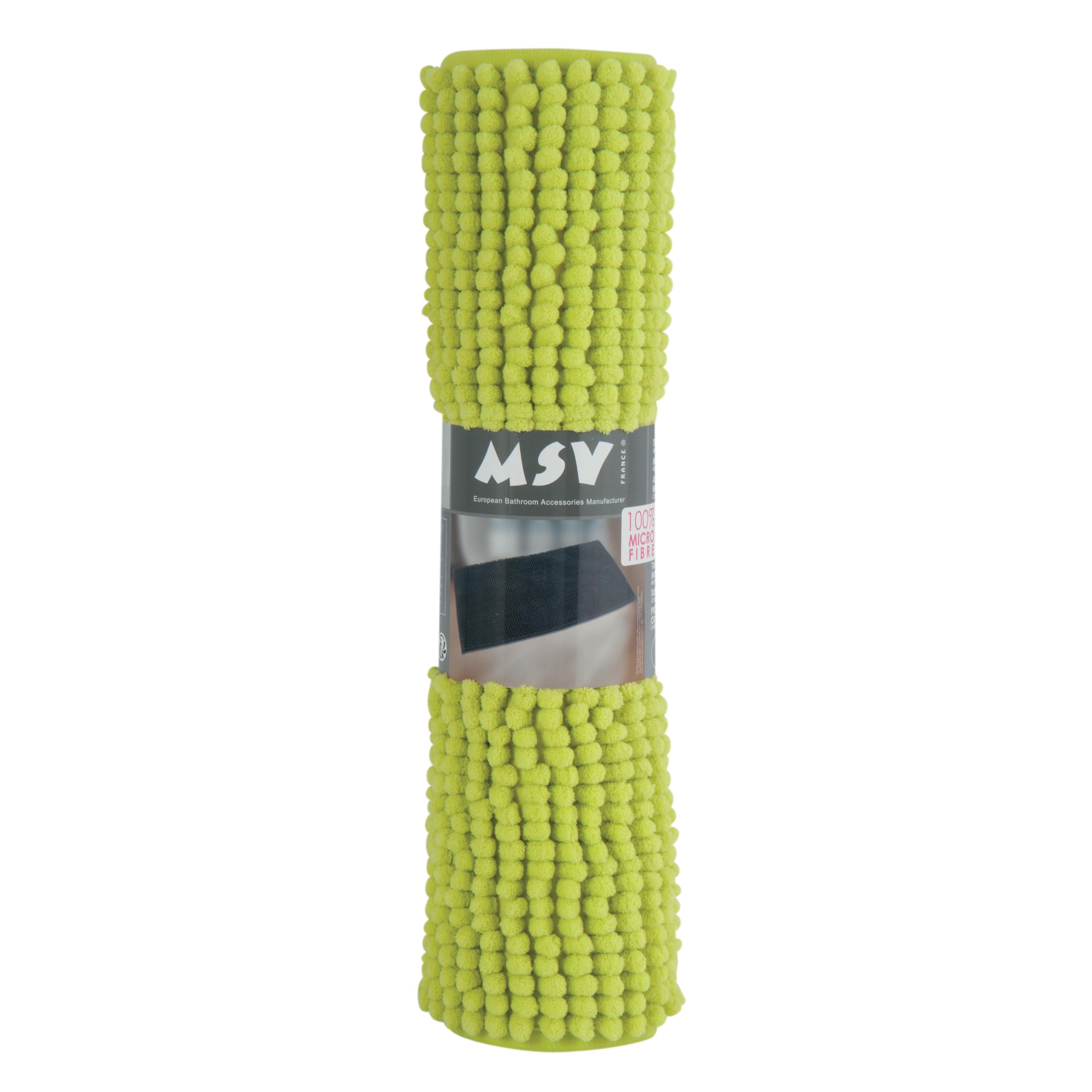 Tapis de Bain Microfibre Chenille Anti-dérapant 40x60 cm Vert Clair