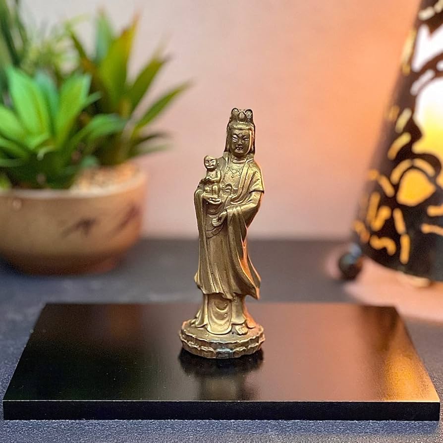 仏教美術　古銅鍍金　水子観音像　仏像　置物　箱付　C　5983 仏教美術 古銅鍍金 水子観音像 仏像 置物 箱付 C 5983 仏教美術