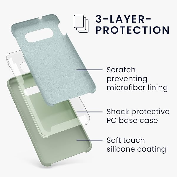 kwmobile Case Compatible with Samsung Galaxy S10e Case - Soft TPU Silicone Protective Phone Cover - Green Grey - 2