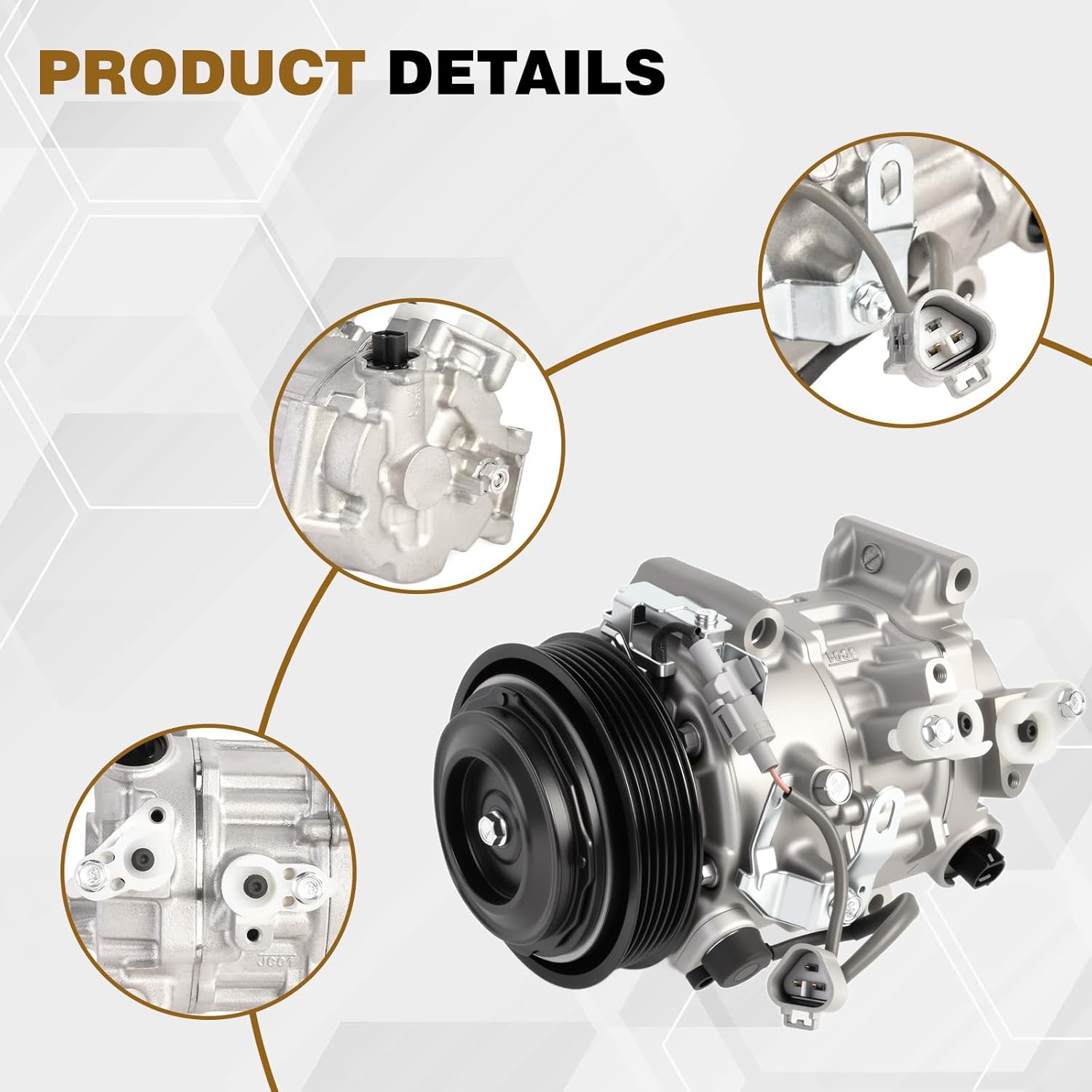 Air Conditioner AC Compressor with Clutch Compatible with 2013 2014 2015 2016 2017 2018 Toyota RAV4 2.5L L4 Replace CO29184C 198310 8832042140 197310 8832042150