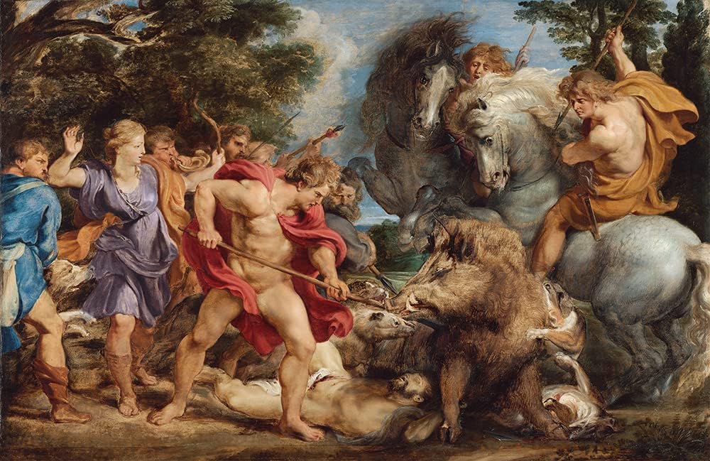ArtDirect The Calydonian Boar Hunt (1611-1612) 48x31 UnFramed Museum Art Print Poster Ready for Framing by Peter Paul Rubens (Flemish, 1577-1640)