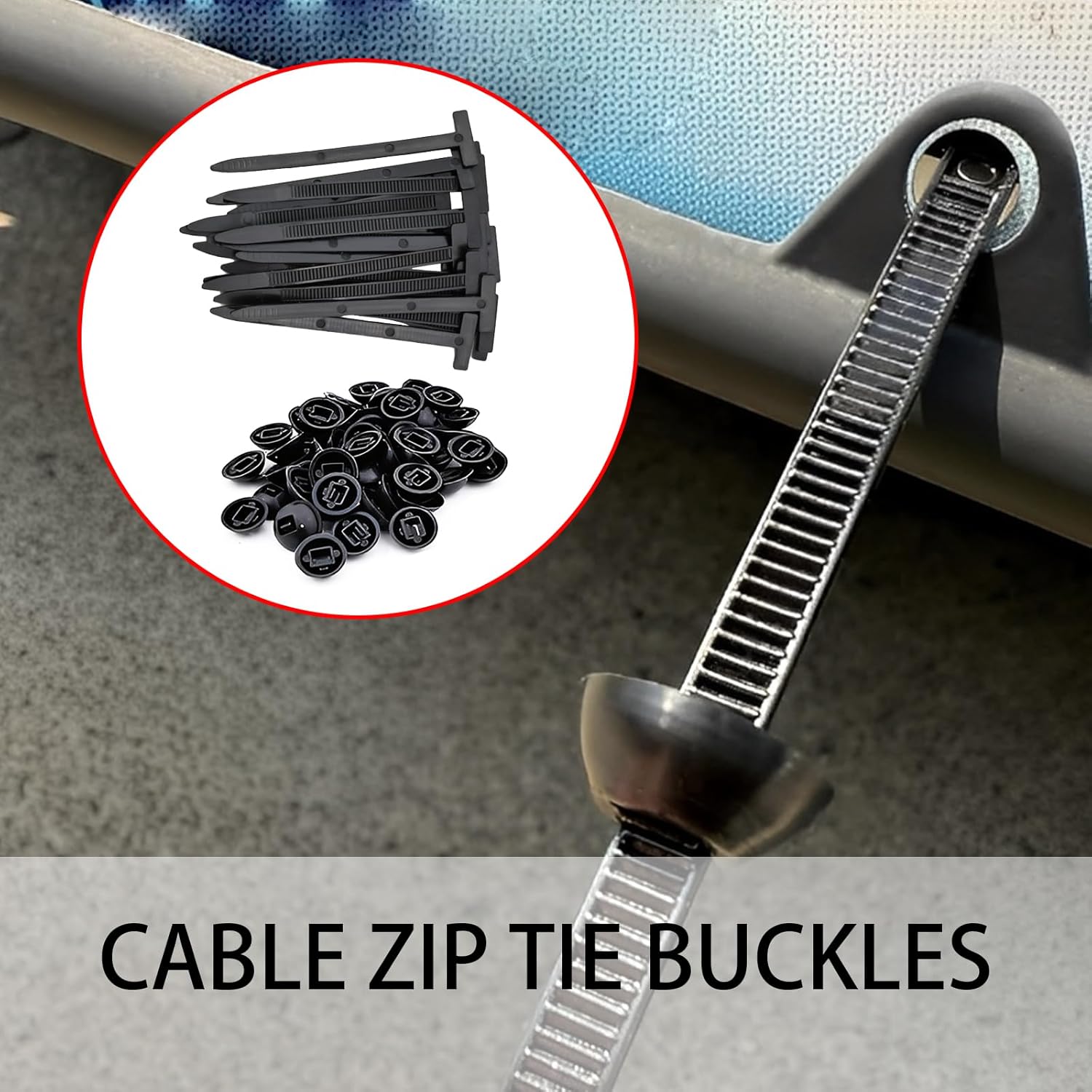 Nylon Universal Cable Tie Buckle, Heavy Duty Self-Locking Nylon Zip Ties Holder, Multipurpose Plastic Cable Ties Tool for Home Garage Car Daily Repair (20 Pcs)
