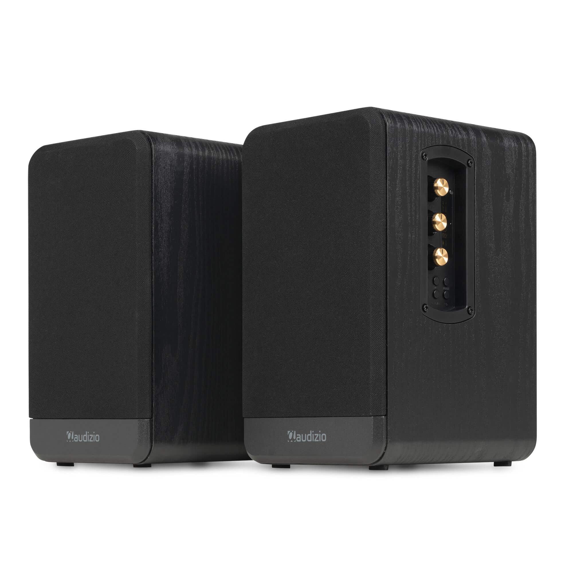 Audizio BS10 Aktivlautsprecher Boxen Paar - 80 Watt Bluetooth HiFi Lautsprecher Set mit HDMI ARC, Optical & RCA - Regal Lautsprecher, Studio Boxen für PC, TV & HiFi - Schwarz