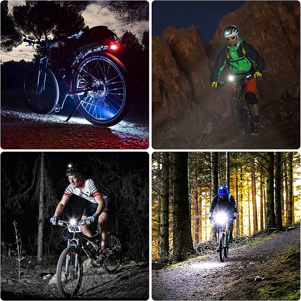 Fari per Biciclette Mountain Bike Fari di Guida Notturna Luci di Coda Ricarica USB Frog Lights Luci di Avvertimento per Ciclismo All'aperto