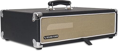 Sound Town Estuche Vintage para Amplificador de Rack 2U, Profundidad de 12.5" con Pies de Goma, Cubierta Antipolvo, Pata de Apoyo, Negro (STVRC-2BK)