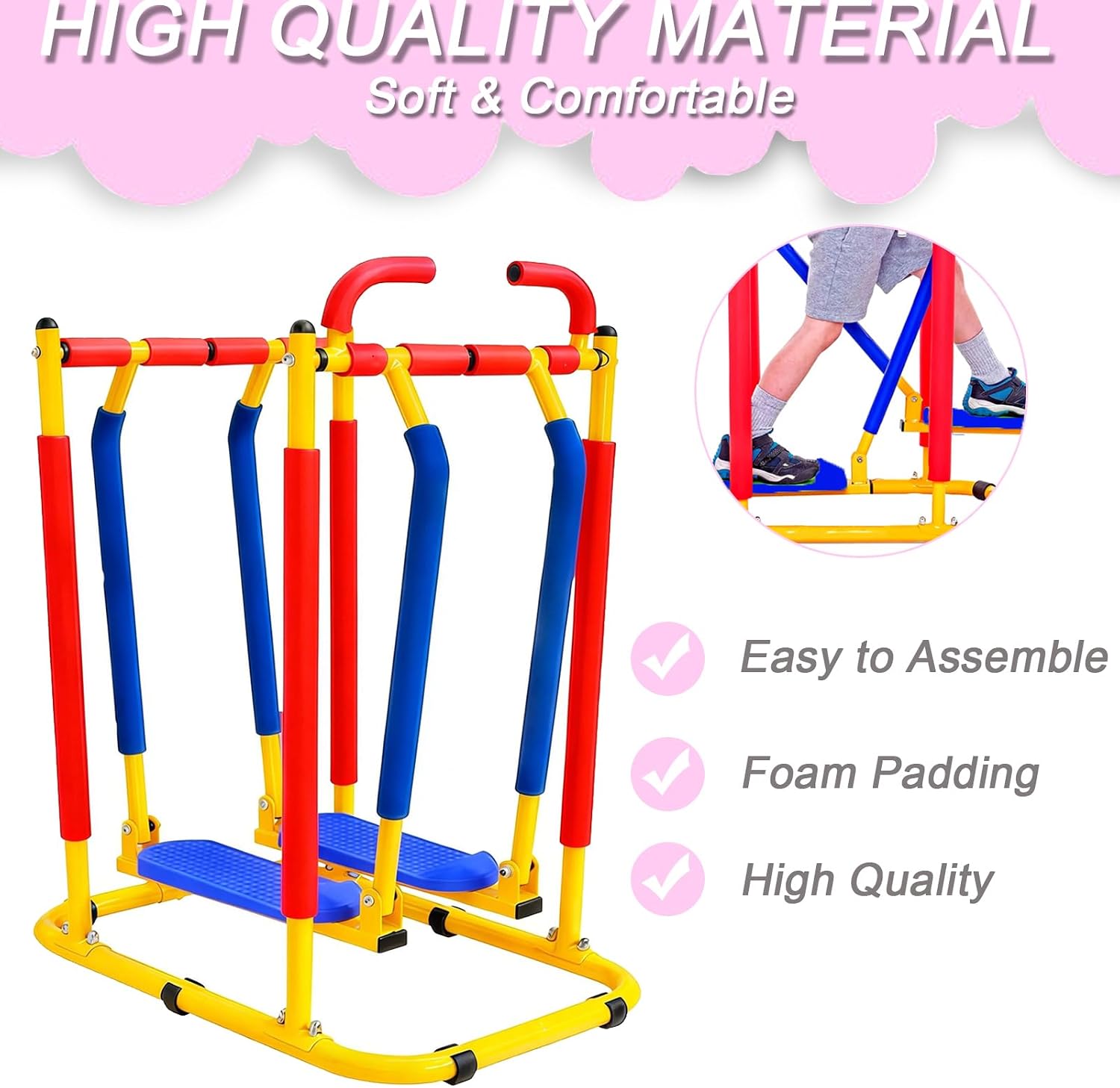 Fitness Exercise Equipment for Kids, Children's Play Workout Equipment, Adjustable Barbell Toy Set for Kids Fitness, Weight Bench Set Adjustable Barbell Toy Set