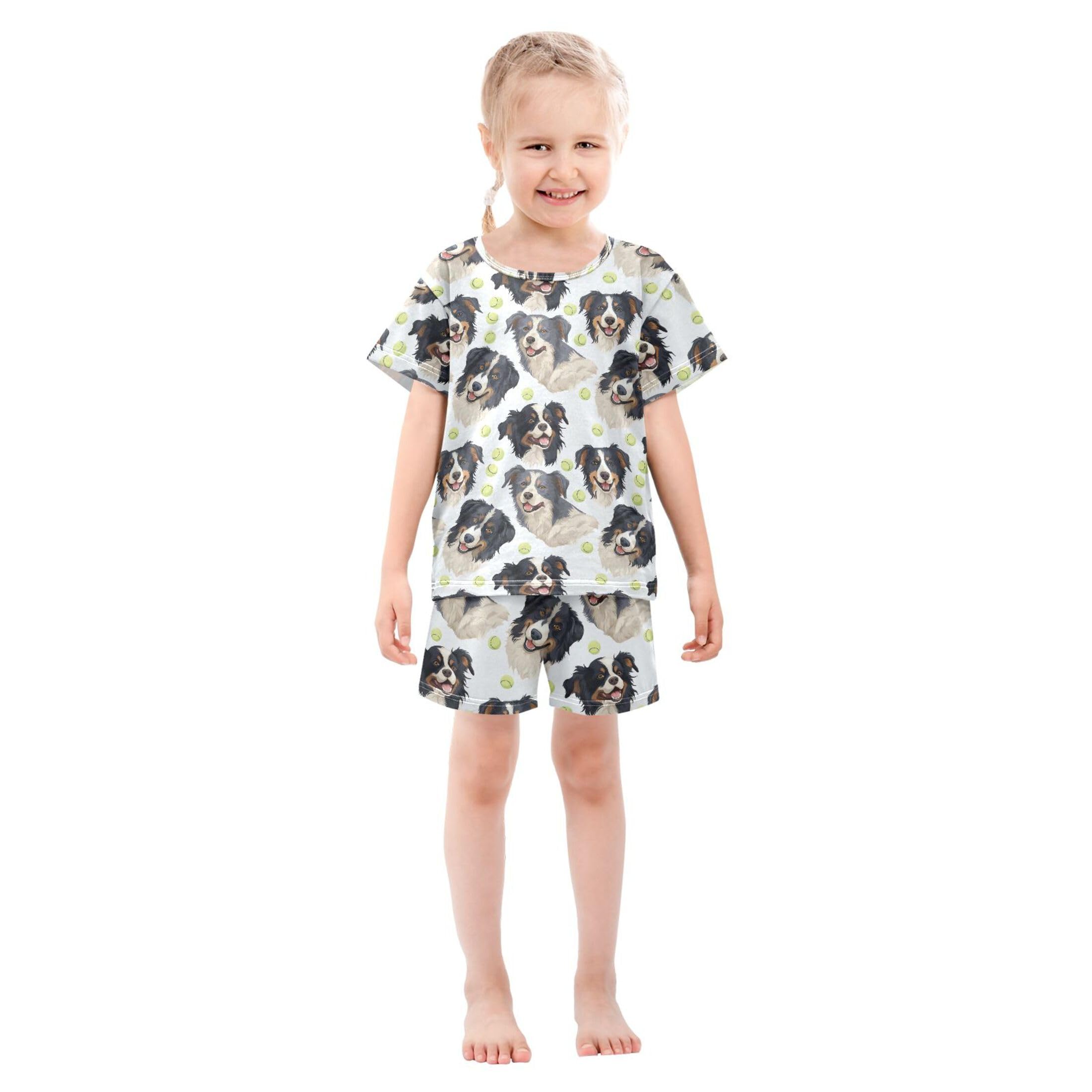 UMIRIKO Dog Puppy Pug Animal Short Sleeve Pajamas Set Sleepwear PJs Nightwear B0402820