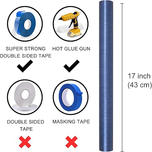 Miniatura 6 de Burymento Rollo de papel de regalo azul oscuro, 17 pulgadas x 16.5 pies, 1 rollo, con textura cepillada, envoltura de regalo para cumpleaños,