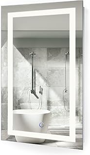 Krugg LED Bathroom Mirror 18 Inch X 30 Inch | Lighted Vanity Mirror Includes Dimmer and Defogger | Wall Mount Vertical or Horizontal Installation |
