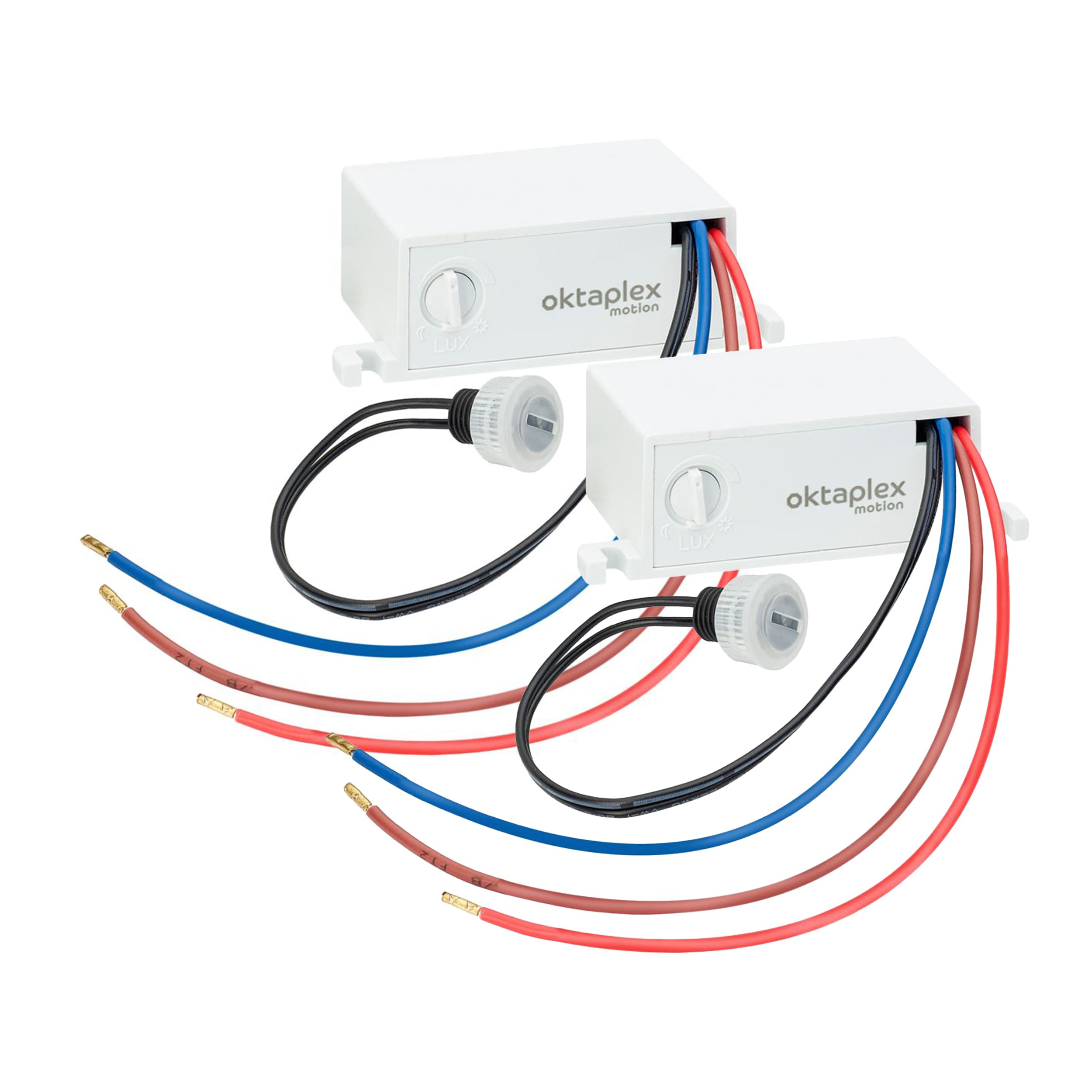 Oktaplex Jasy 2 Piezas Sensor crepuscular empotrable Sensor de luz Exterior e Interior IP65 Interruptor crepuscular Blanco 230V