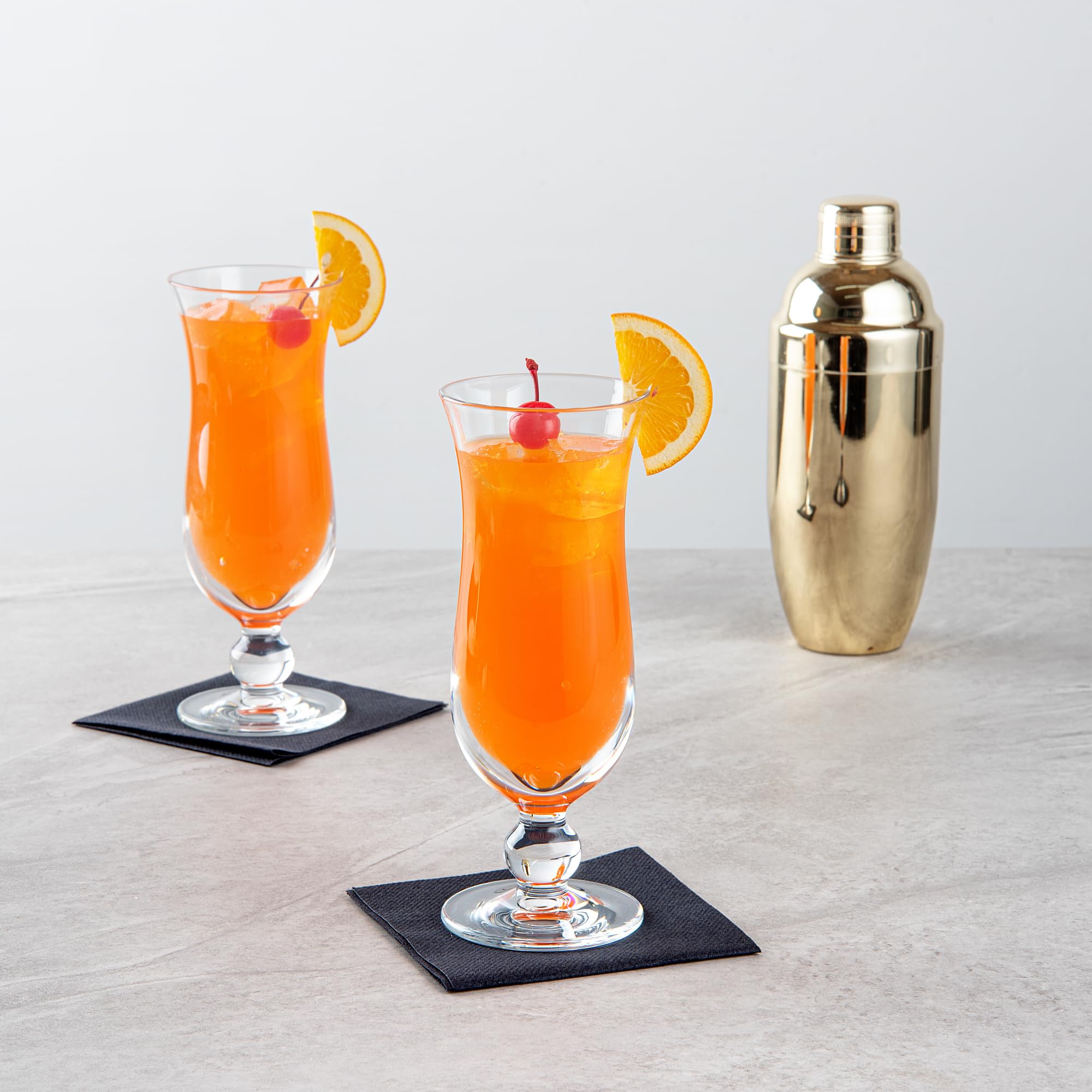 Restaurantware BEV Tek - Vasos de 325 ml para huracán, 6 vasos de cóctel resistentes, lavables en lavavajillas, irrompibles, de plástico de policarbonato transparente para todo tipo de bebidas