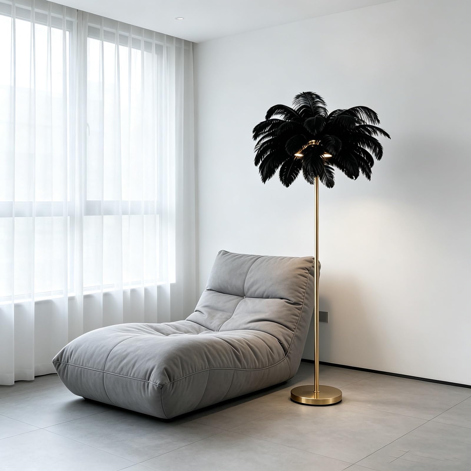 LCNDKF Stable Base Feather Floor Lamp