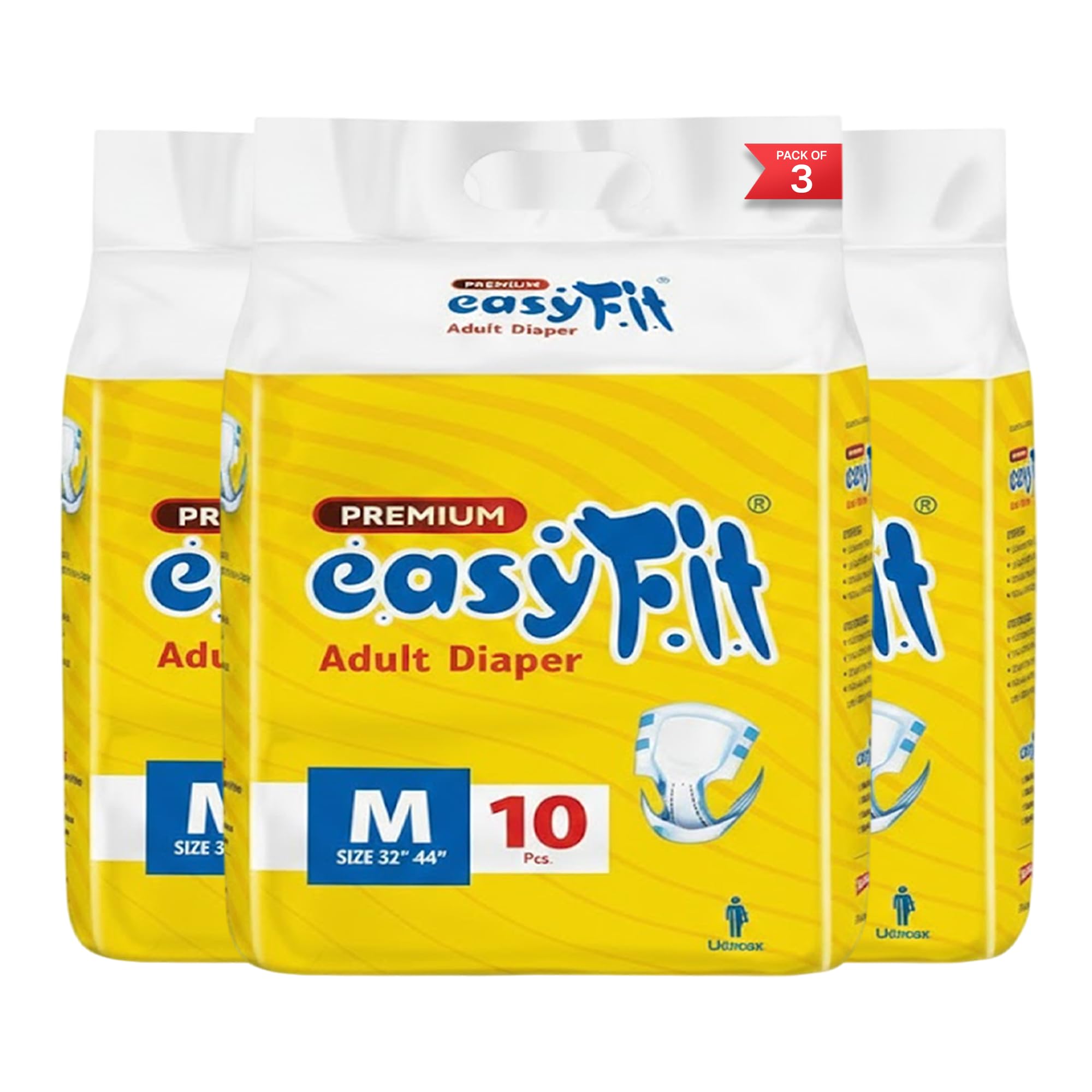 Easyfit Adult Diaper Tape Style | 30 Count (Medium) | Waist 32-44 inch | Unisex | Leak Proof | Wetness Indicator | Overnight Protection | Elastic Waist | Anti-Bacterial Absorbent Core-image-44