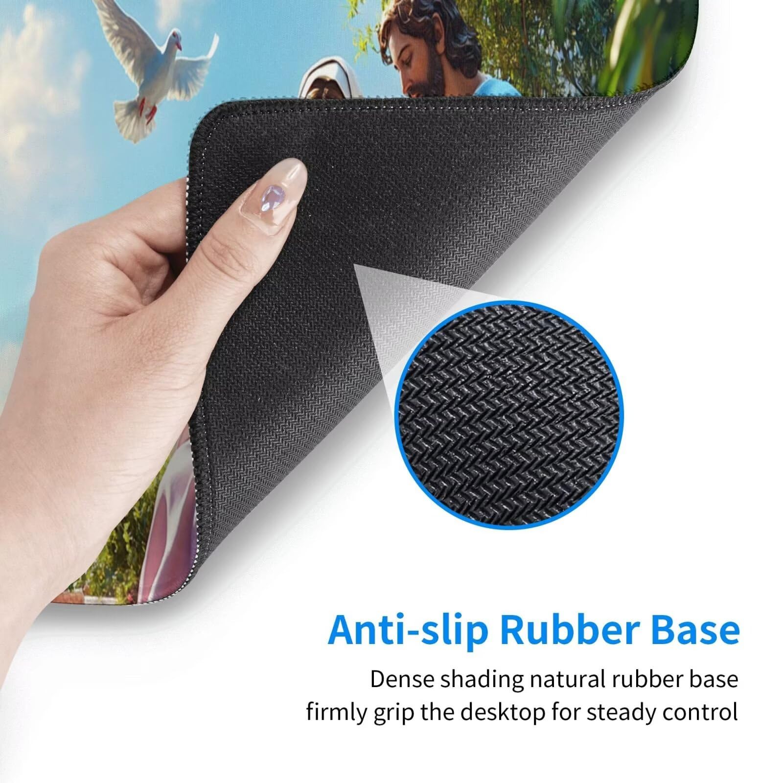 Niebieska podkładka pod mysz XXL krajobraz mata na biurko 1600 x 800 x 3 mm zmywalna podkładka do gier na laptopa, z antypoślizgową gumową podstawą do gier, PC, pracowników biurowych Y1033
