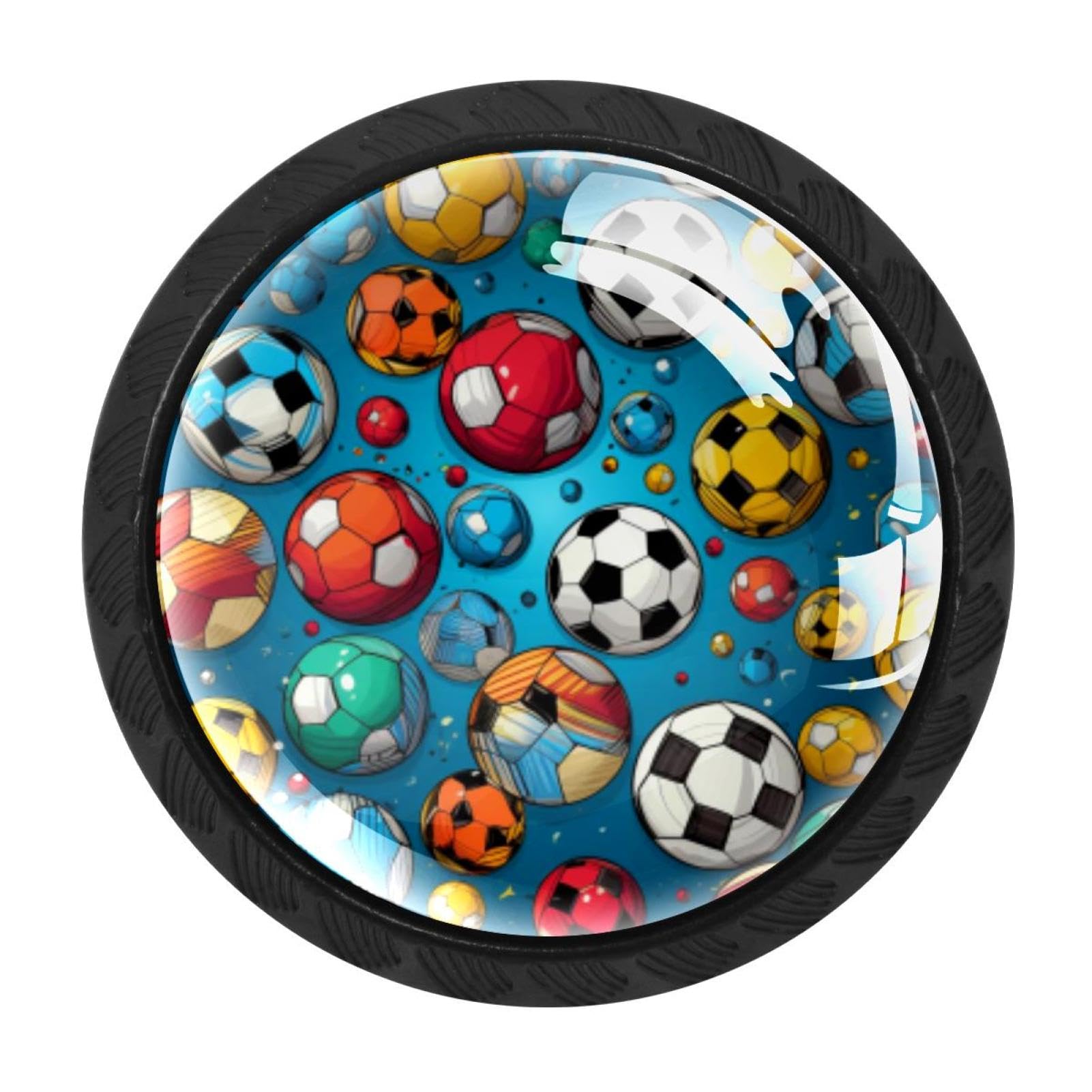 Chenzzzz Multicolored 05 4 Pack Football Soccer Kitchen Cabinet Knobs Drawer Knobs Door Dresser Handles For Personalized Gifts Great For Any Occasion