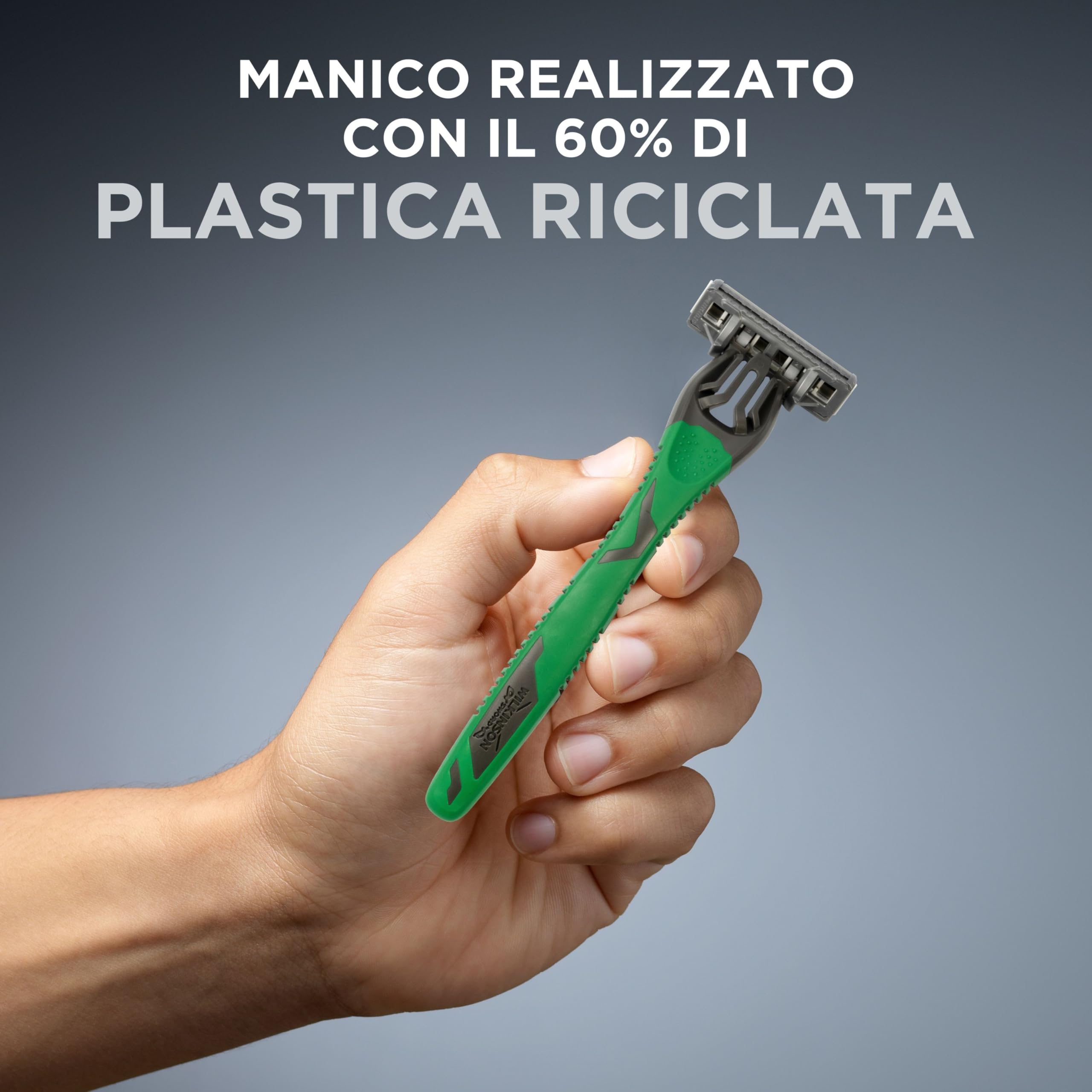 Wilkinson Sword - Quattro Essential 4 Sensitive - Rasoio Usa & Getta - Rasoio a 4 Lame per Uomo con Striscia Lubrificante con Aloe - Lame rivestite in Diamante - Confezione x3+1