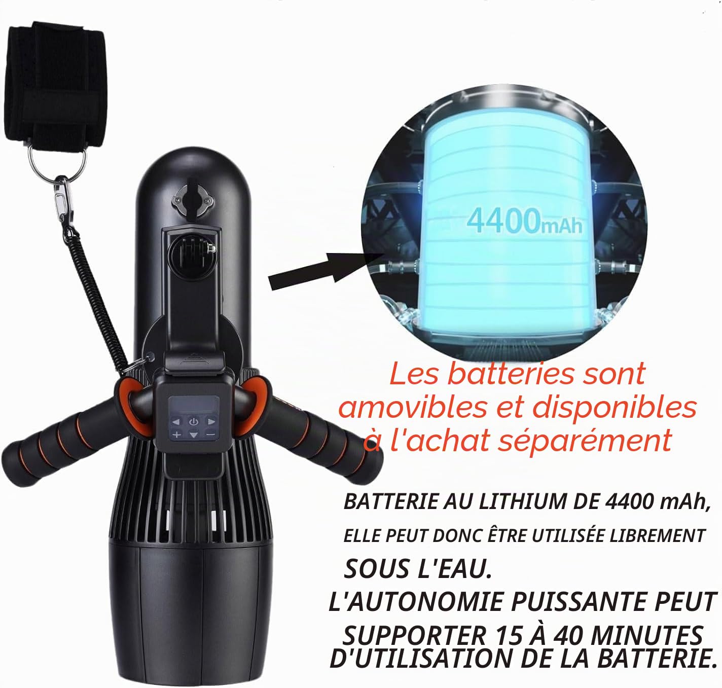 Trottinette électrique sous-marine 500 W 50 min 10 km/h moteur SUP