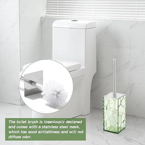 Miniatura 5 de Juego de accesorios de baño de acrílico transparente, sin óxido, diseño transparente, incluye dispensador de jabón, soporte para cepillos de