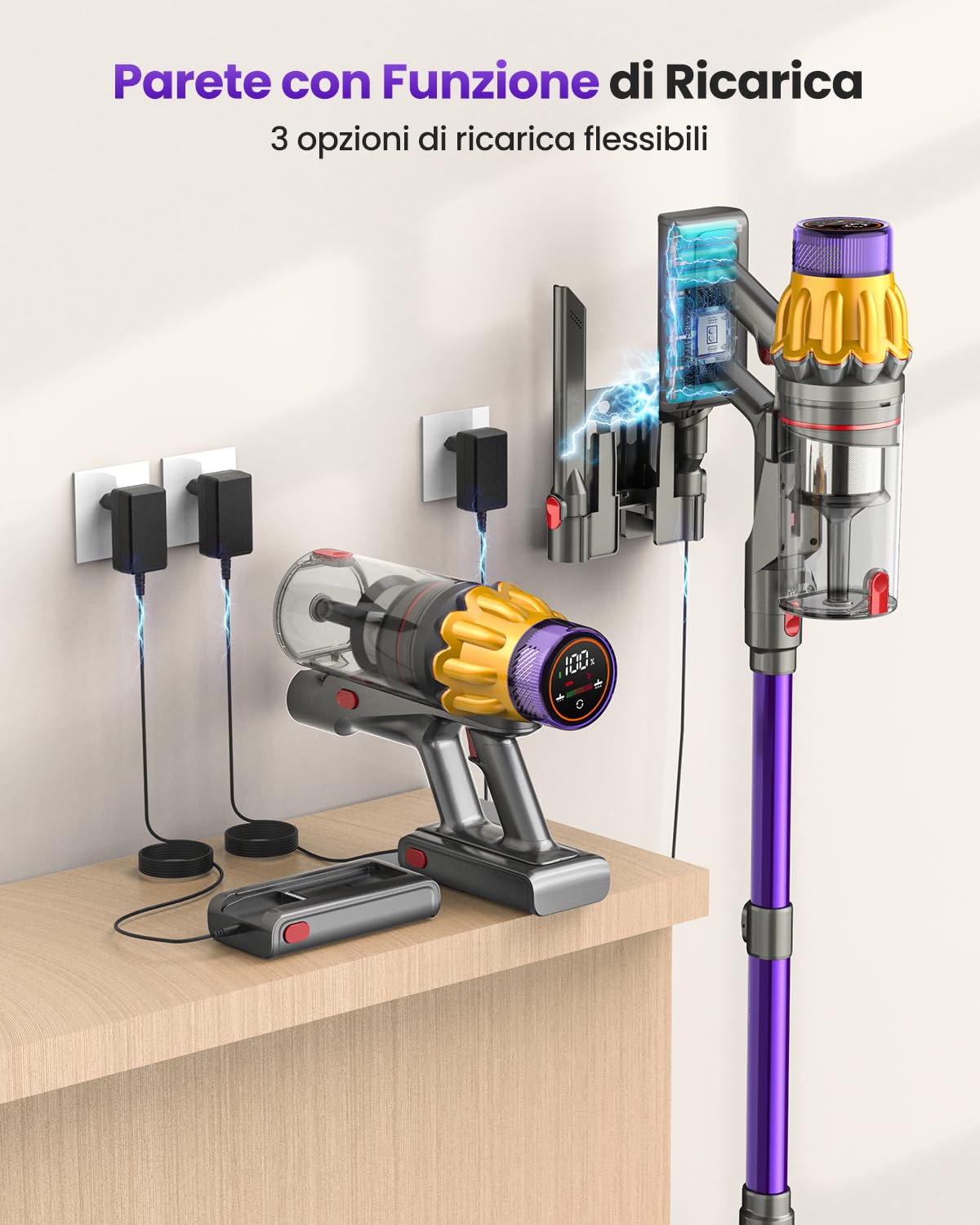 Aspirapolvere Senza Fili con 150 Min, 2 Batterie/650W/58KPA/2.0L, Scopa Elettrica Senza Fili con Display a LED, 11 Stadi Filtrati, Autoportante e Anti-Groviglio per Auto/Pavimenti/Tappeti/Peli Animali