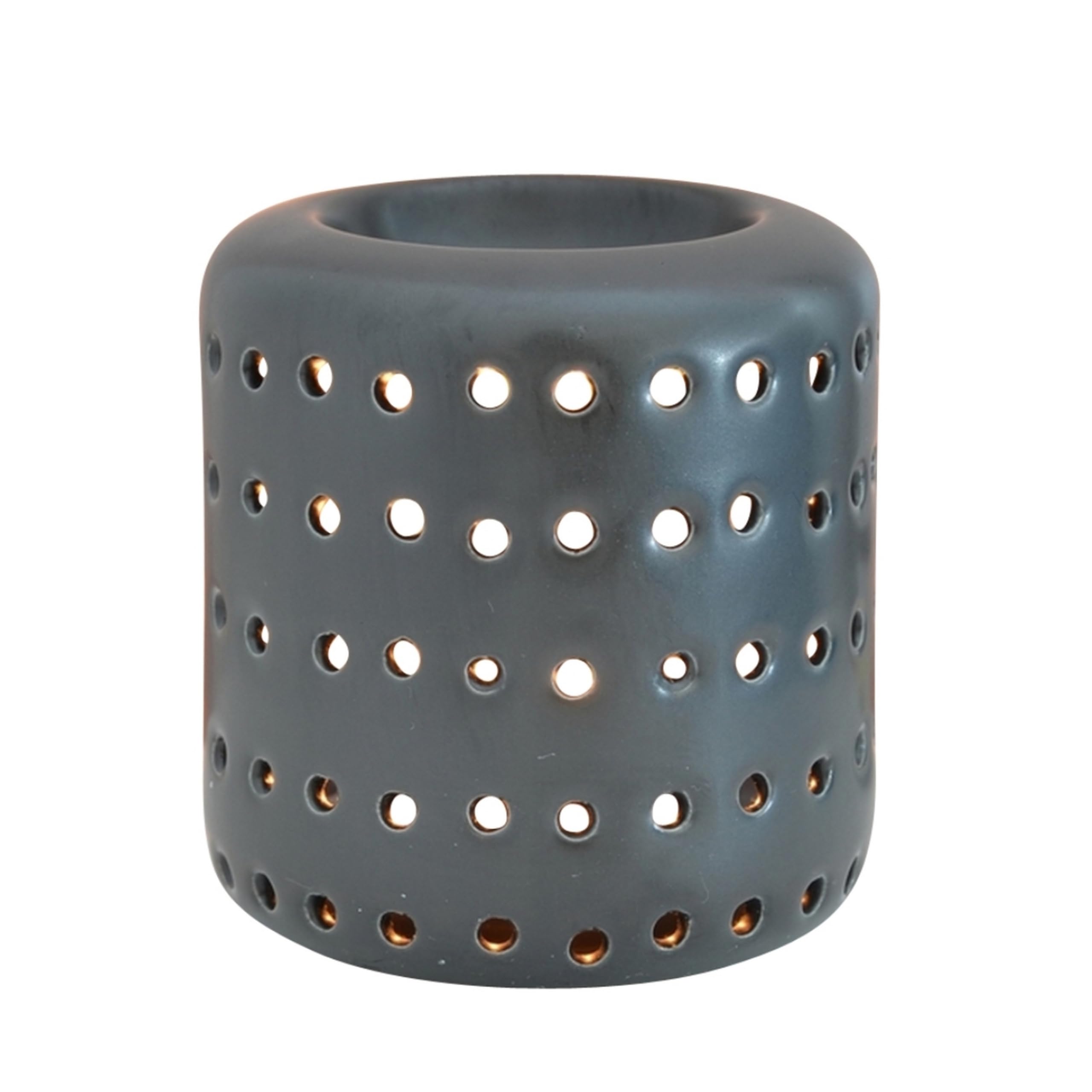 Coliseo Noir Zen'Arôme Wax Burner, Fondant Perfume, Room Fragrance Burner and Diffuser for Essential Oils, Aromatherapy, Black Ceramic Tea Light Holder, Height 9.5 cm