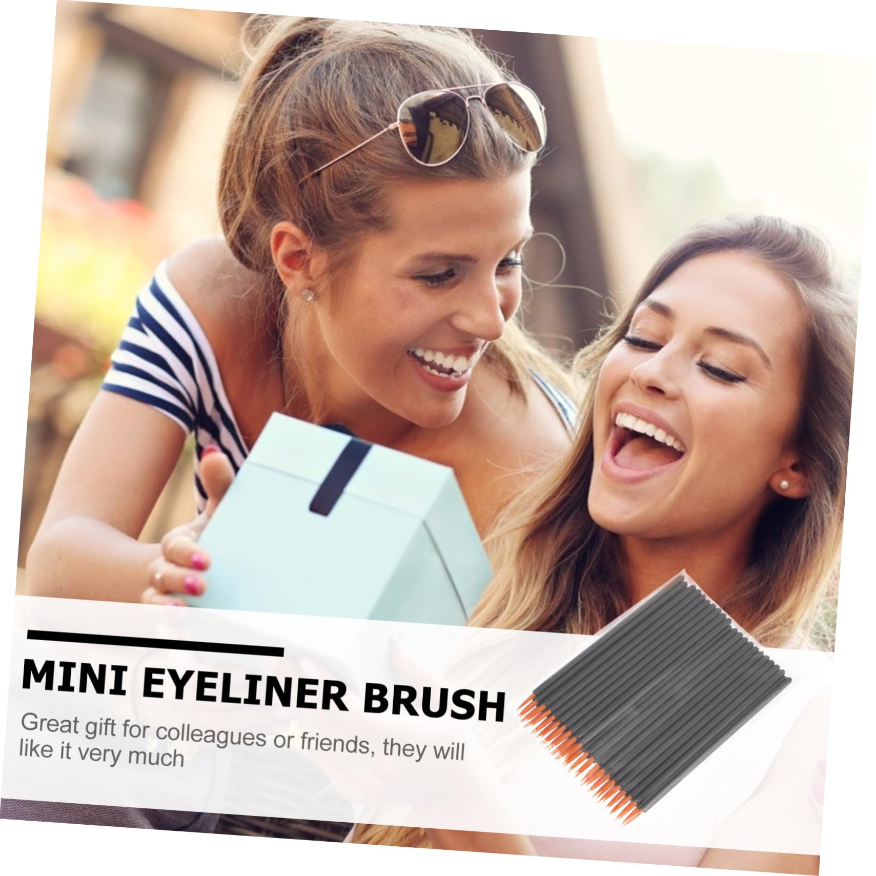 Didiseaon 100pcs Disposable Makeup Eyeliner Brush Makeup Applicator Tool Smudge-resistant Eyeliner Helper Girls Applicator Plastic Nylon Material Random Color