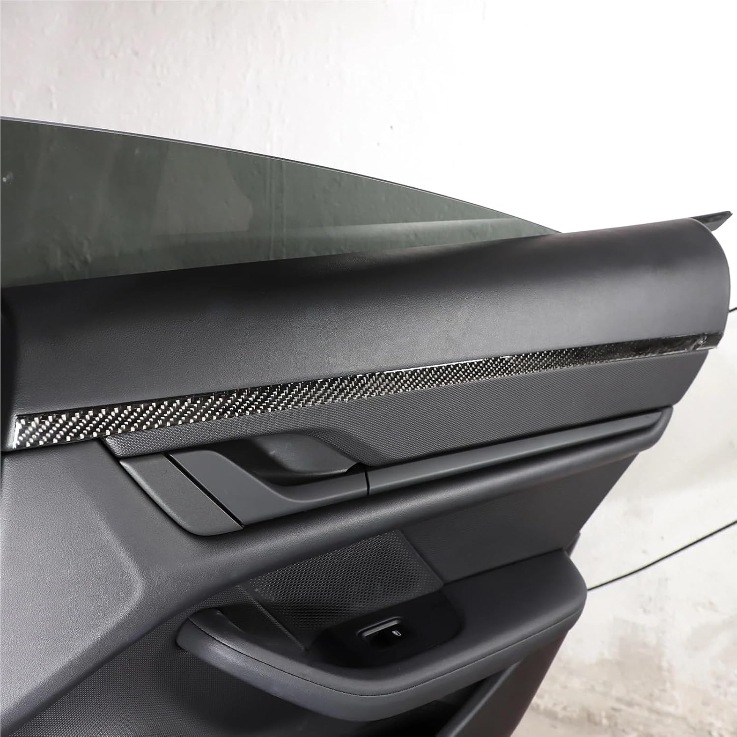 Compatible with Porsche Taycan 2019 2020 2021 2022 Soft Carbon Fibre Car Inner Door Plate Trim Strip Sticker Car Accessories