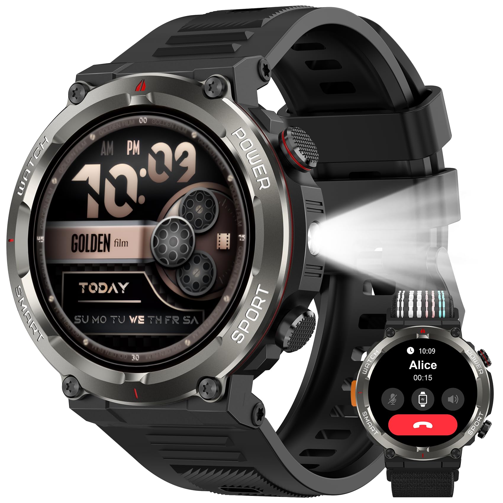Yxtel Elegante Smartwatch Herren Damen mit Bluetooth-Anrufen, 1,91" HD Display, Fitness Tracker mit Herzfrequenz- & Schlafmonitor, 100+ Sportmodi, IP68 Wasserdicht, kompatibel mit Android iOS