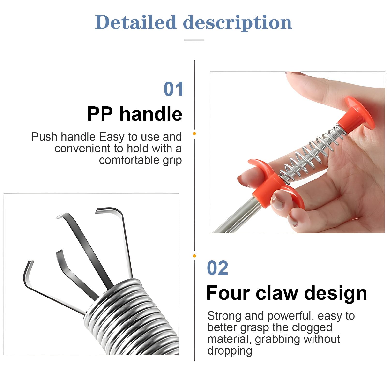 Fogna Spazzatura Clip, 1 Piece Gripper Flessibile Artiglio Gripper Set Retractable Quattro-Prong Maniglia per Scarichi Lavello Vasca da Bagno Canali fognari Toilet