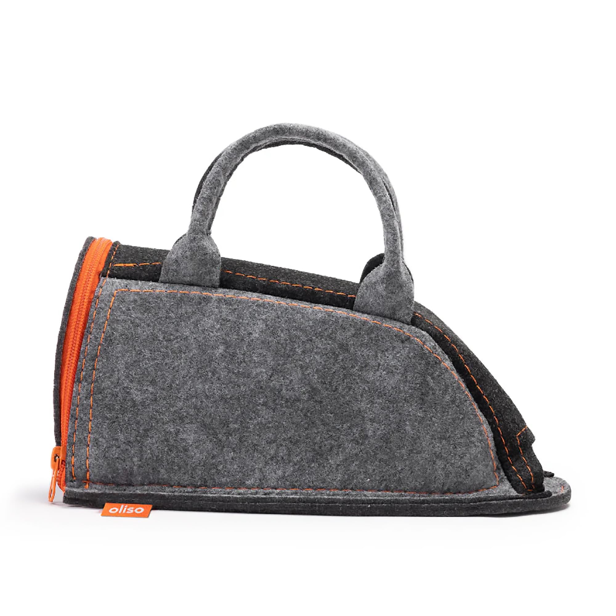 Oliso Small Carry Bag for Project & Travel Irons – Durable Polyester Felt Storage Case with Zipper & Handles, Compatible with Oliso M3Pro and Most Irons up to 17.8 x 10.2 x 10.2 cm (Bag Only)