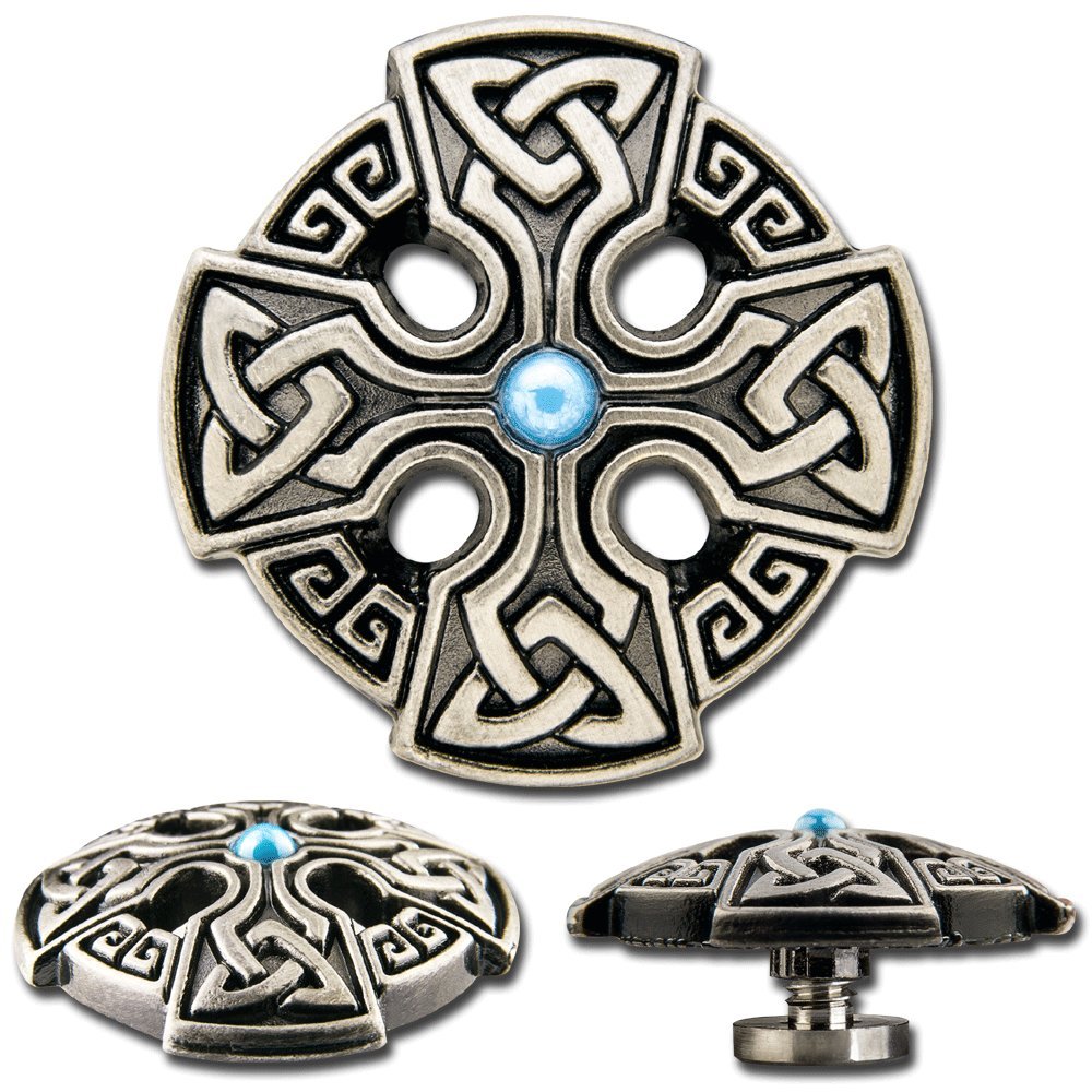 Hoppe & Masztalerz Celtic Cross Screwback Concho, Decorative Screw Back Rivet