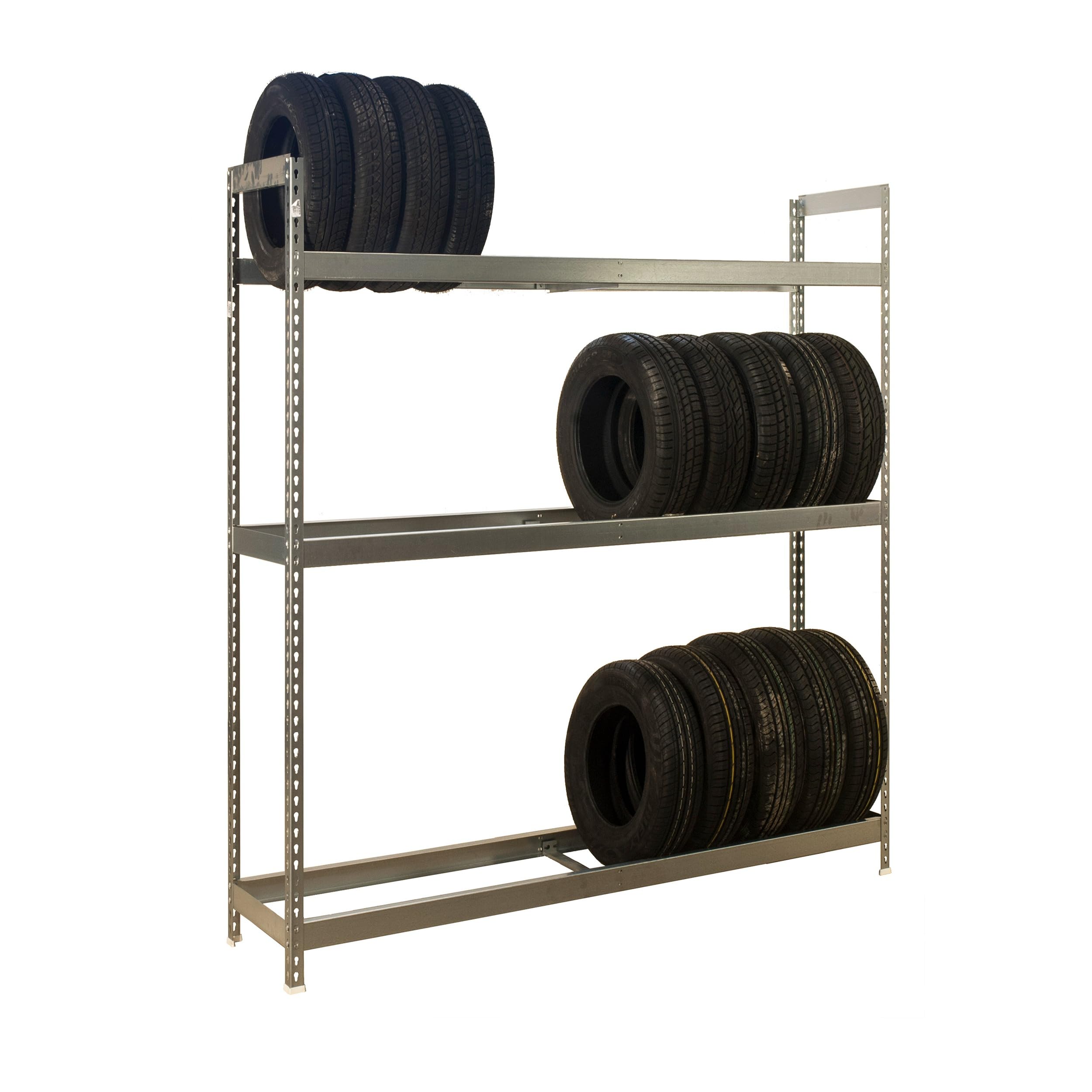 Simon Rack Estantería para Neumáticos, Soporte Neumáticos, 3 Niveles, Alta Capacidad Carga 120 kg, 2000x1500x450 mm, Estantería para 15 neumáticos, Galvanizado - Simonauto