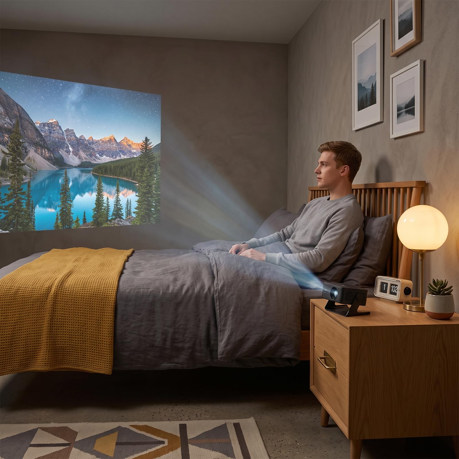 Mini projecteur 720P 60-100 pouces Smart Projecteur avec angle de