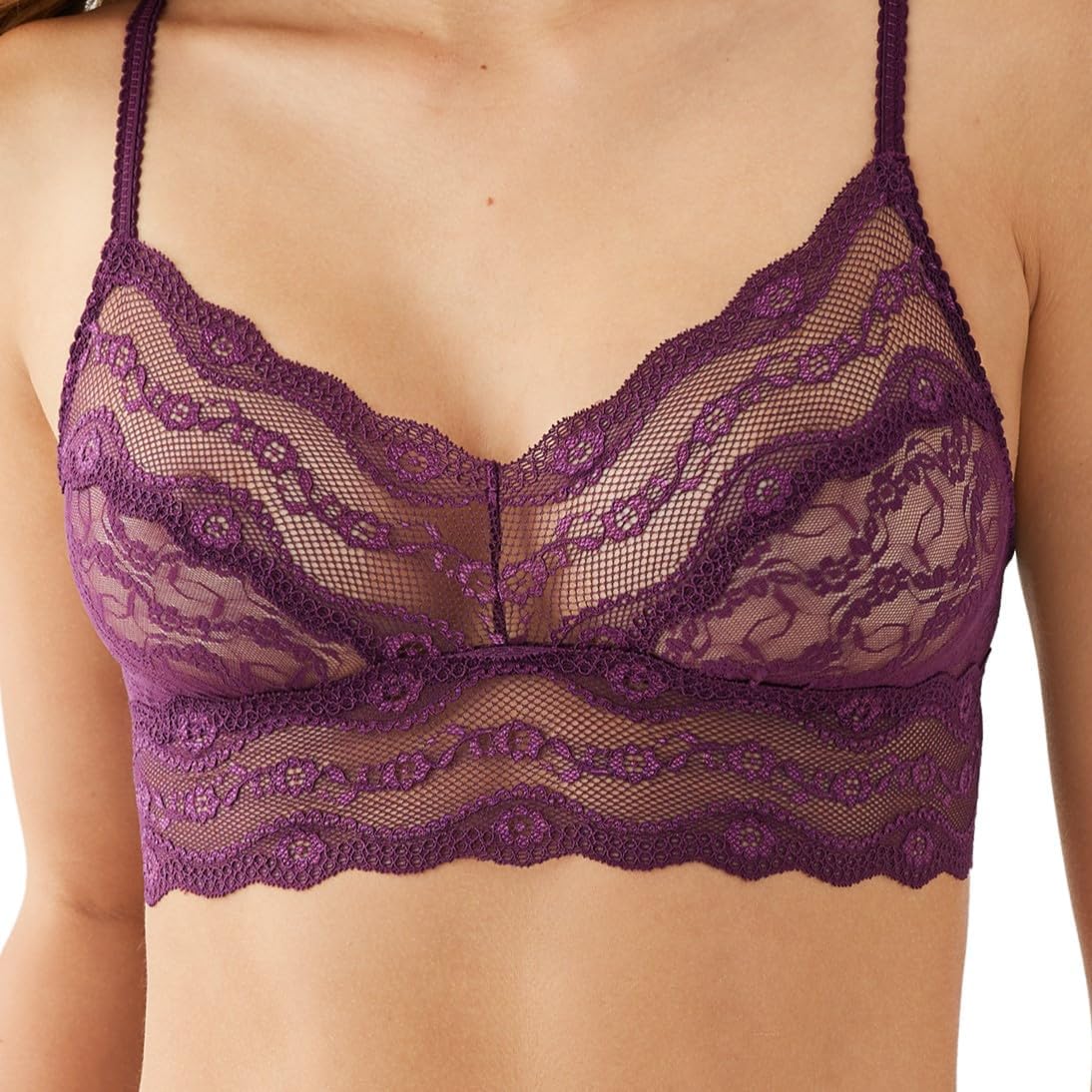 b.tempt'd by Wacoal Women's Lace Kiss Sheer Unlined Wire Free Bralette, 910182 - Image 2