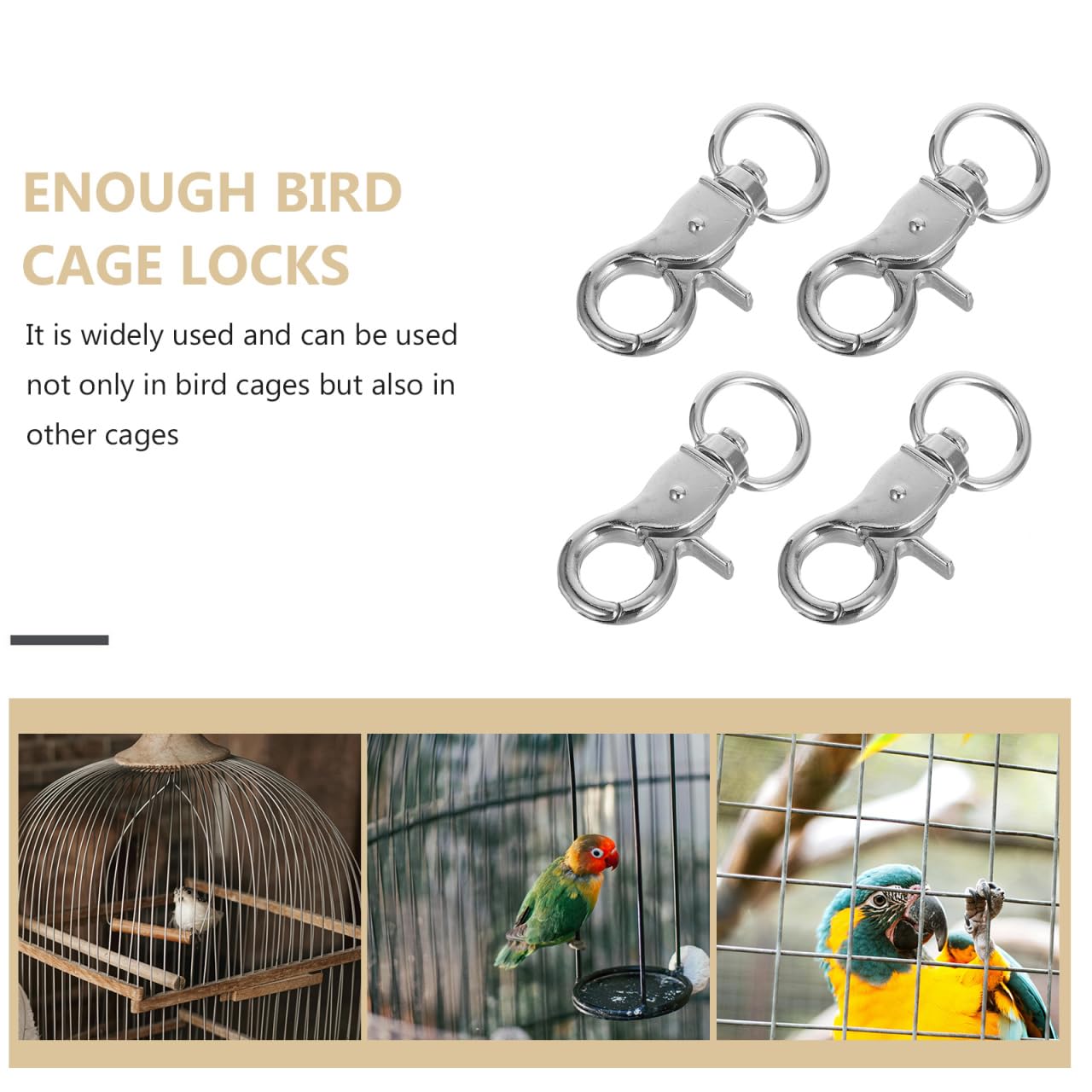 Beavorty 5 Pezzi Blocco Gabbia per Uccelli serrature per Porta di Gabbia di Coniglio Accessori per Uccelli per Gabbie chiusure di Aragosta Gancio Piccolo Lucchetto per Gabbia per Uccelli Pappagallo
