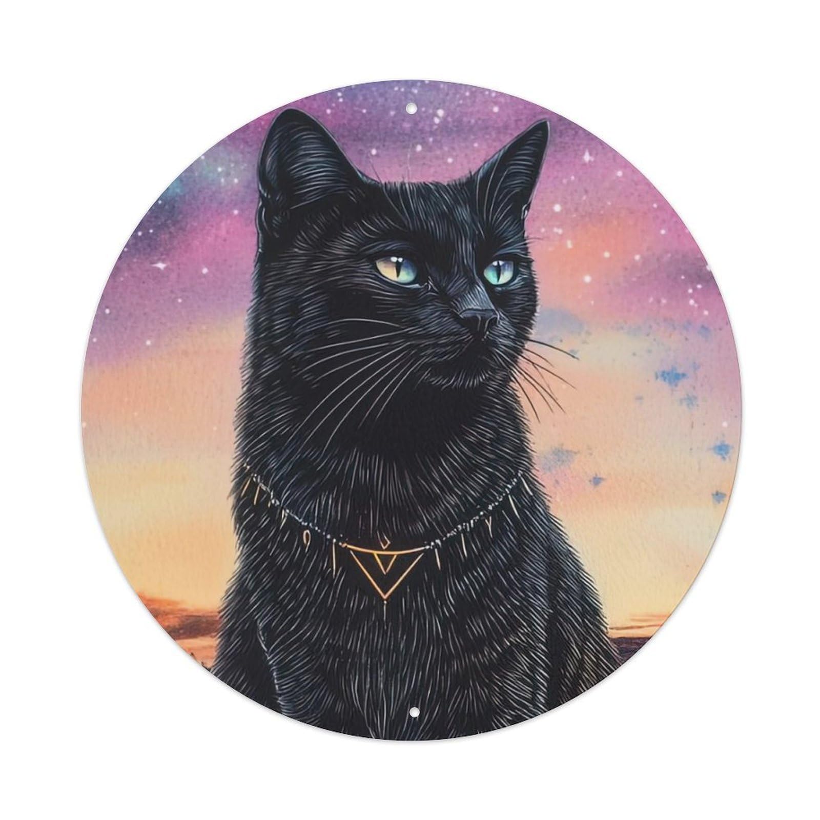 Animal Artwork The Cat Who Looks Away Metal Tin Sign