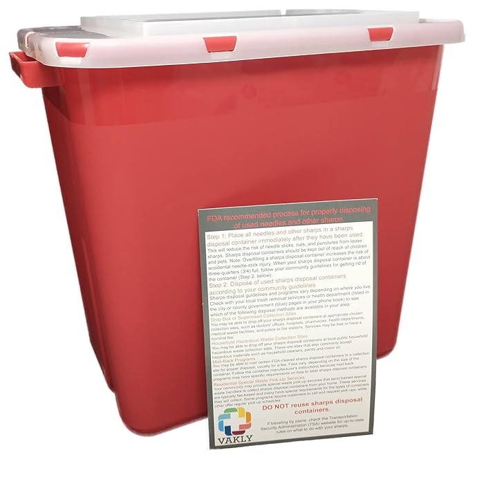 Buy Professional Sharps Container 2 Gallon Large Puncture Resistant