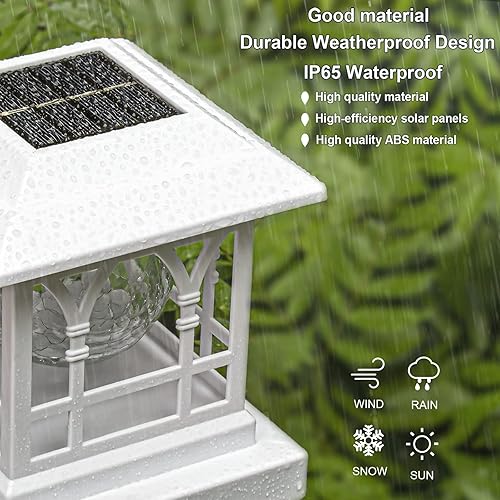 Miniatura 9 de Luces solares blancas para postes de valla para exteriores, para postes de valla de 3.6 x 3.6 pulgadas, 4.5 x 4.5 pulgadas, 5 x 5 pulgadas, funciona
