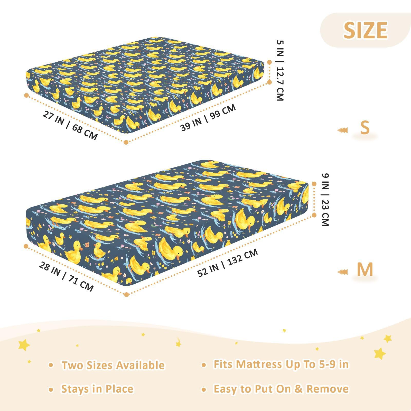 Drap-housse pour lit de bébé motif bateau et fleur de canard pour garçons et filles, 71,1 x 132,1 cm