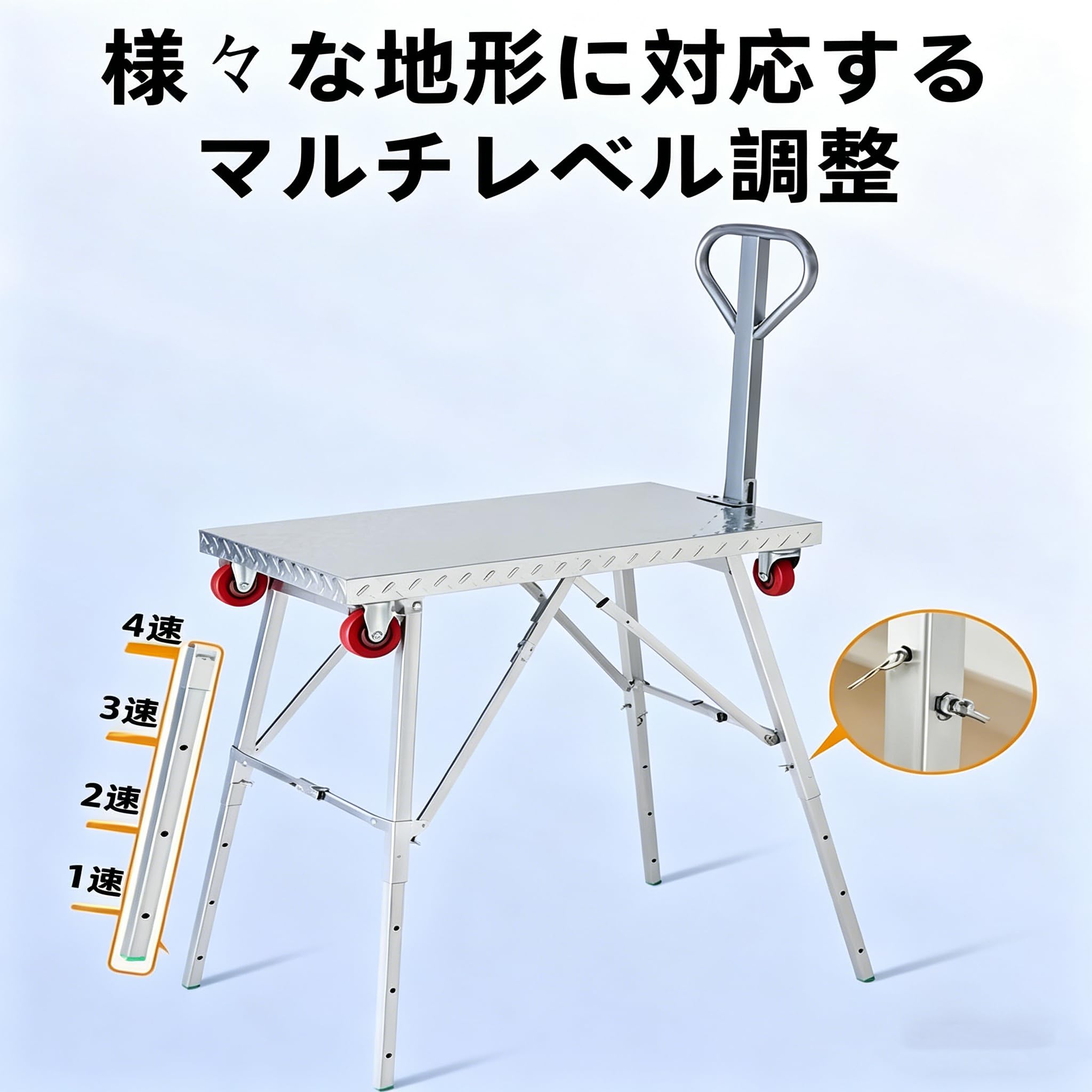 Amazon.co.jp: Jiza 足場台 折りたたみ式 キャスター付き 手押し台車