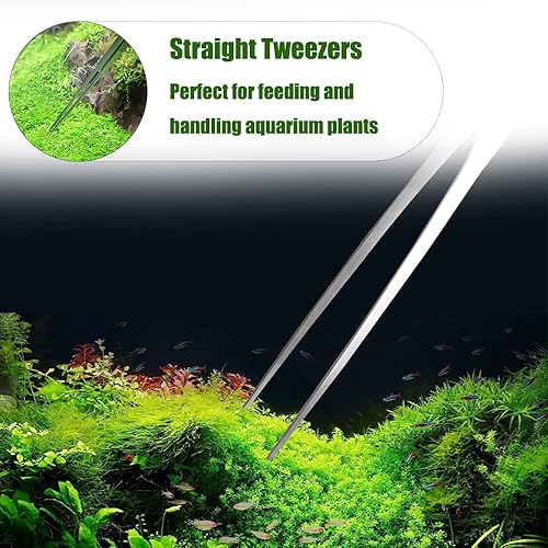 Miniatura 3 de Utoolmart Pinzas para plantas de acuario, pinzas rectas de acero inoxidable, pinzas de acuario extralargas de 18.9 in, para pecera, herramientas de